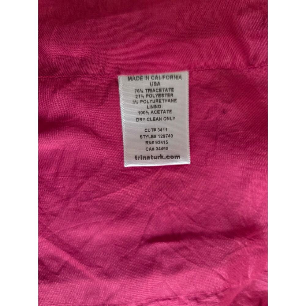 Trina Turk Women's Snowonder Open-front Crepe Tuxedo Blazer Hot Pink Size 10 - Picture 8 of 9